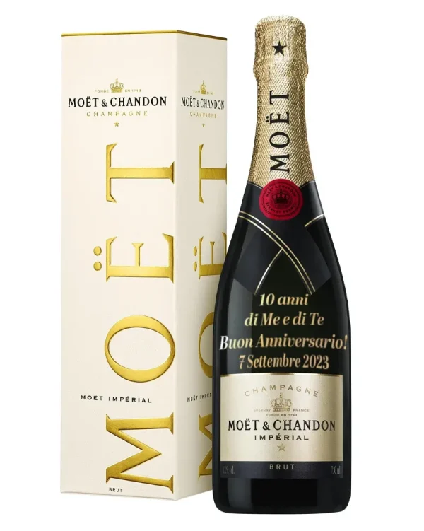 Champagne Moët & Chandon Imperial Astucciato Personalizzato Idea Regalo Anniversario